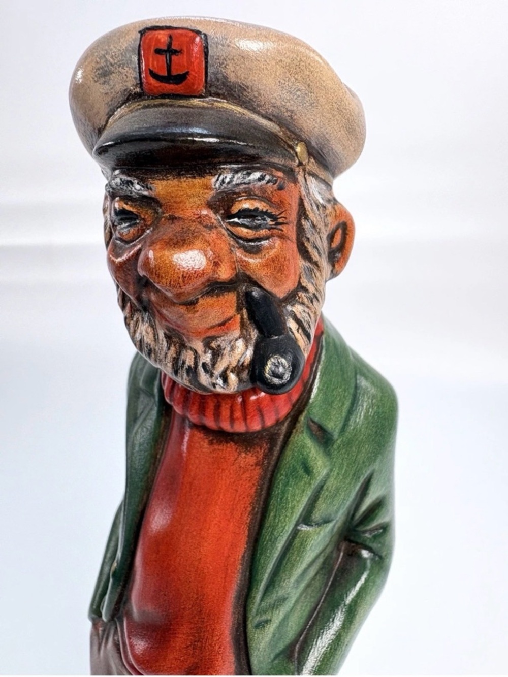 Vintage Atlantic Mold Co Old Man w/Pipe Sailor Fisherman Figure Ceramic 11"
